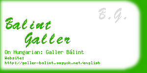 balint galler business card